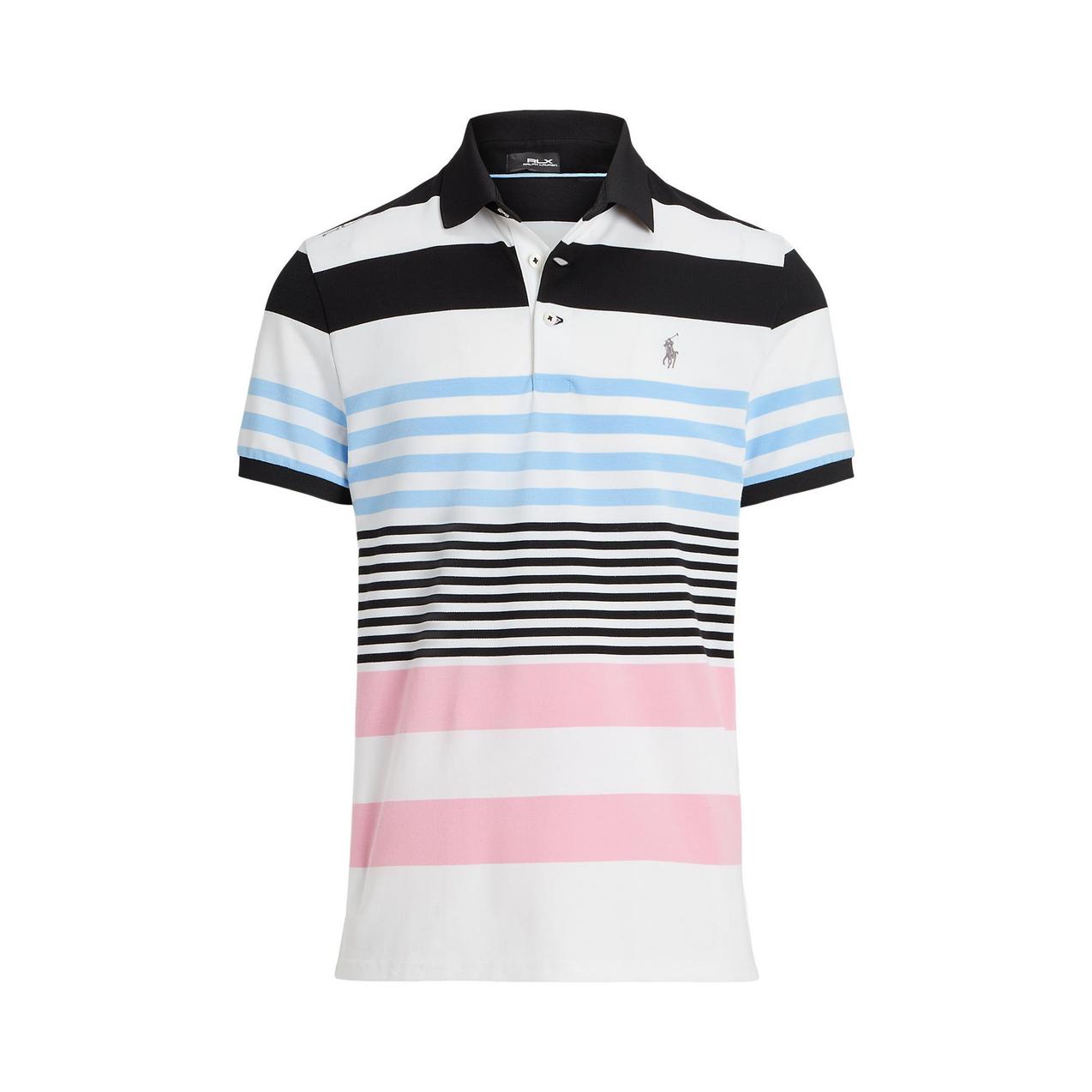 Men's Striped Pique Short Sleeve Polo