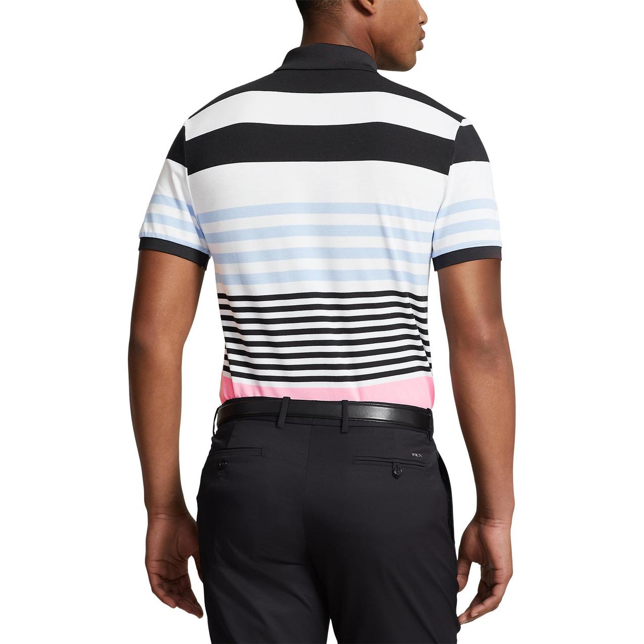 Men's Striped Pique Short Sleeve Polo