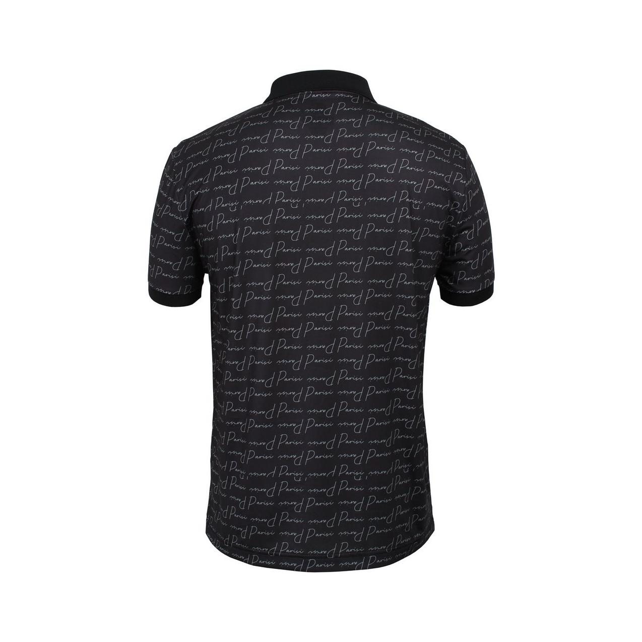 Men's Zip Aop Script Short Sleeve Polo