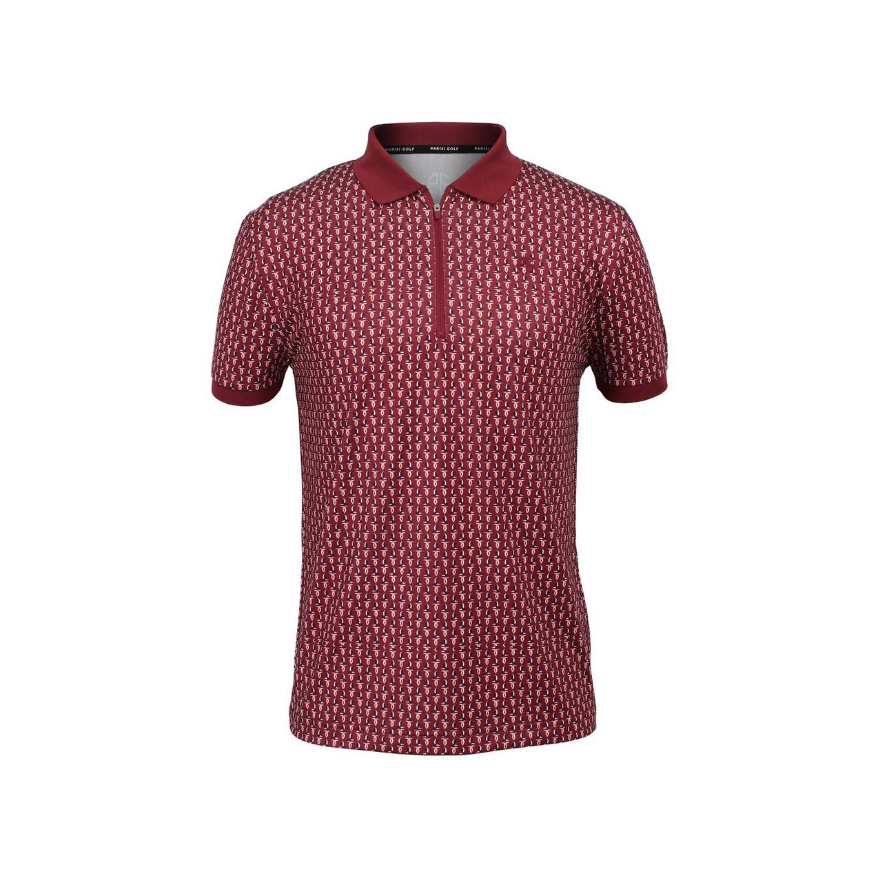 Men's Zip Aop Geo Short Sleeve Polo