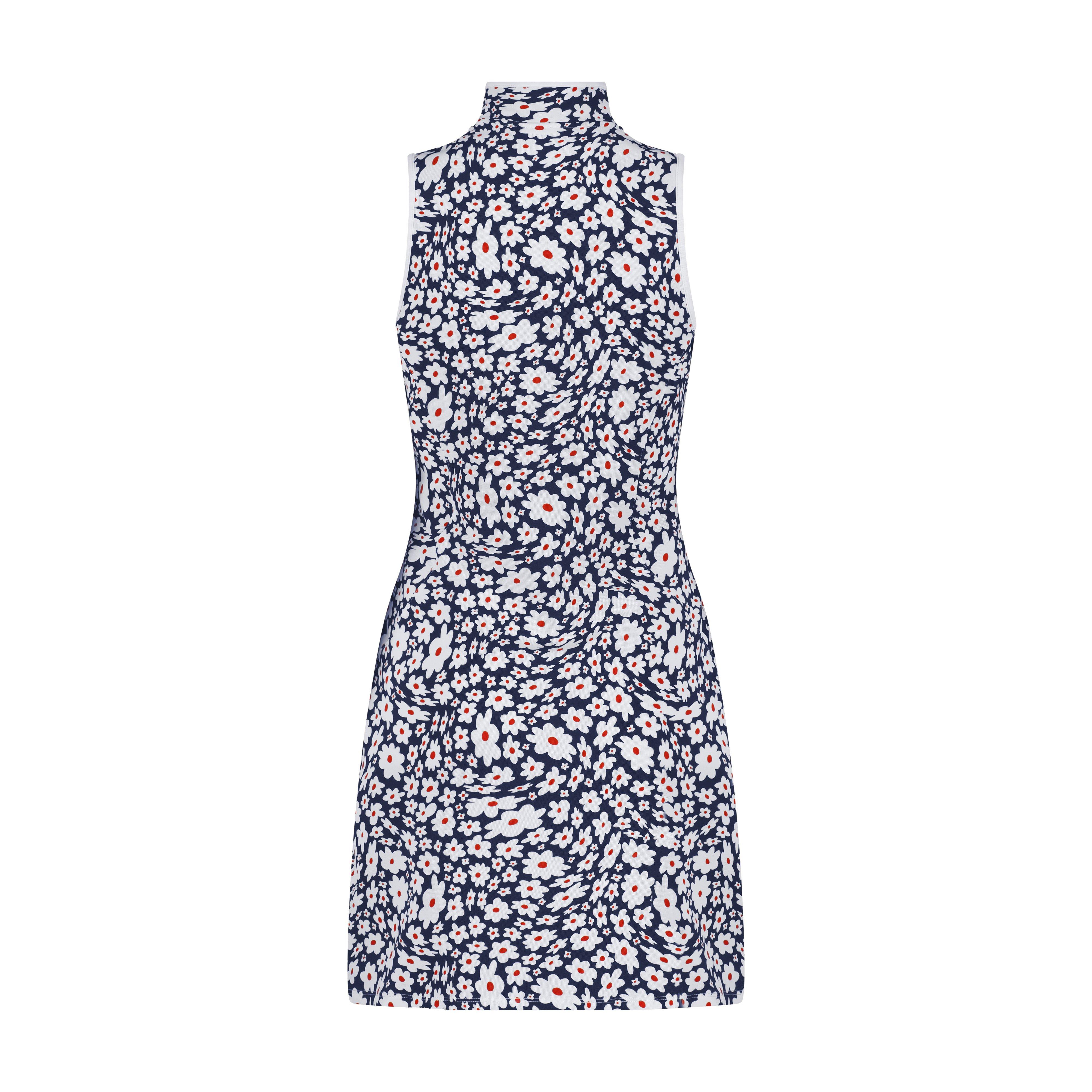 Women's Twisted Floral Zip Sleeveless Dress