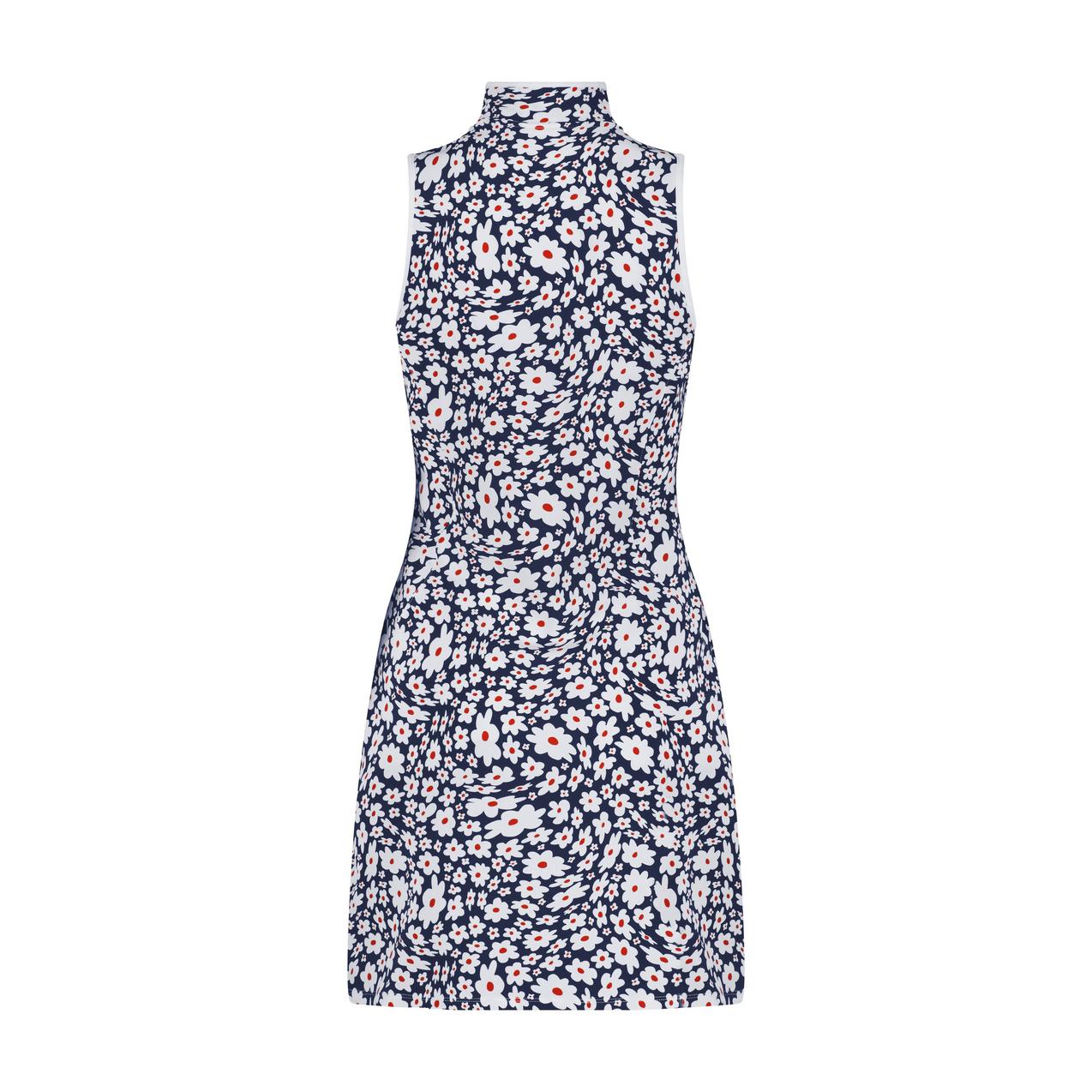 Women's Twisted Floral Zip Sleeveless Dress