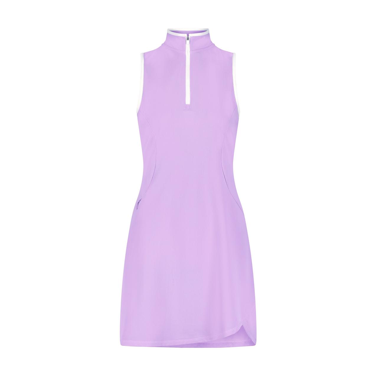 Women's Solid Zip Sleeveless Dress