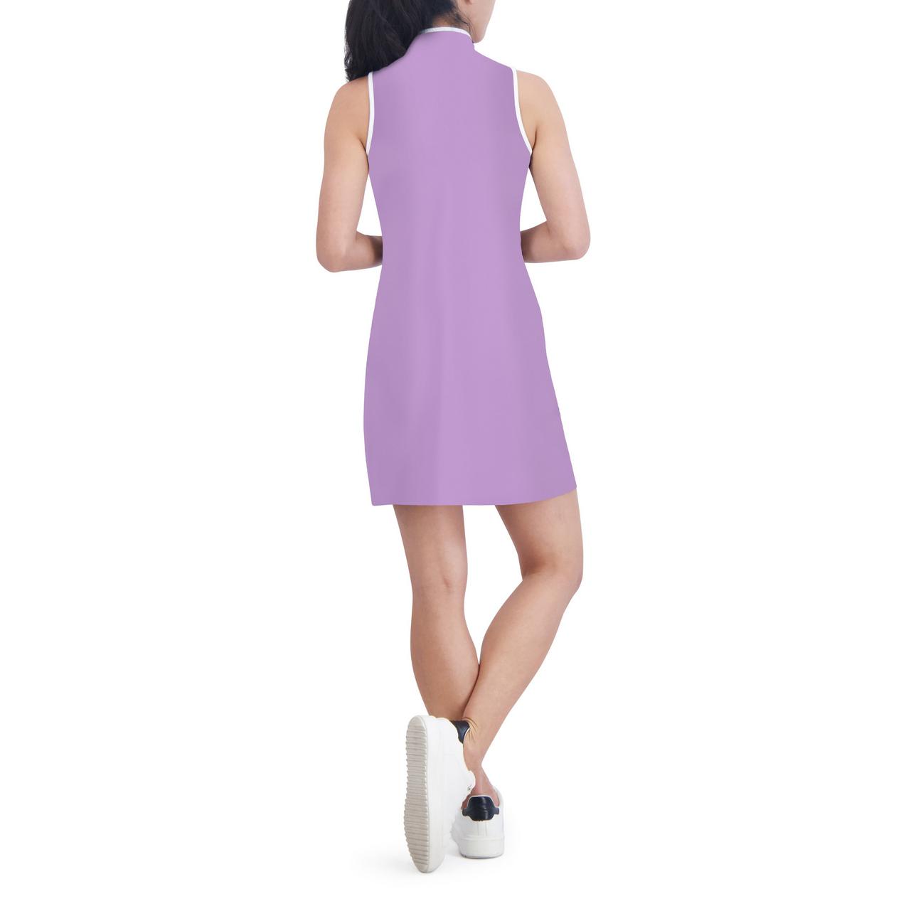 Women's Solid Zip Sleeveless Dress