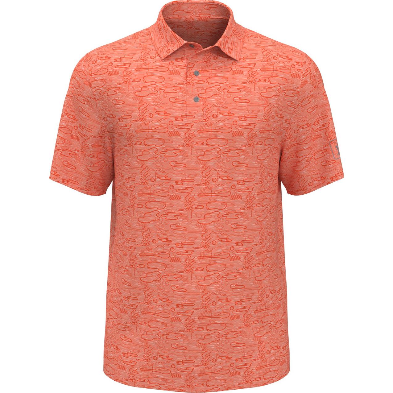 Men's Heather Linear Print Short Sleeve Polo