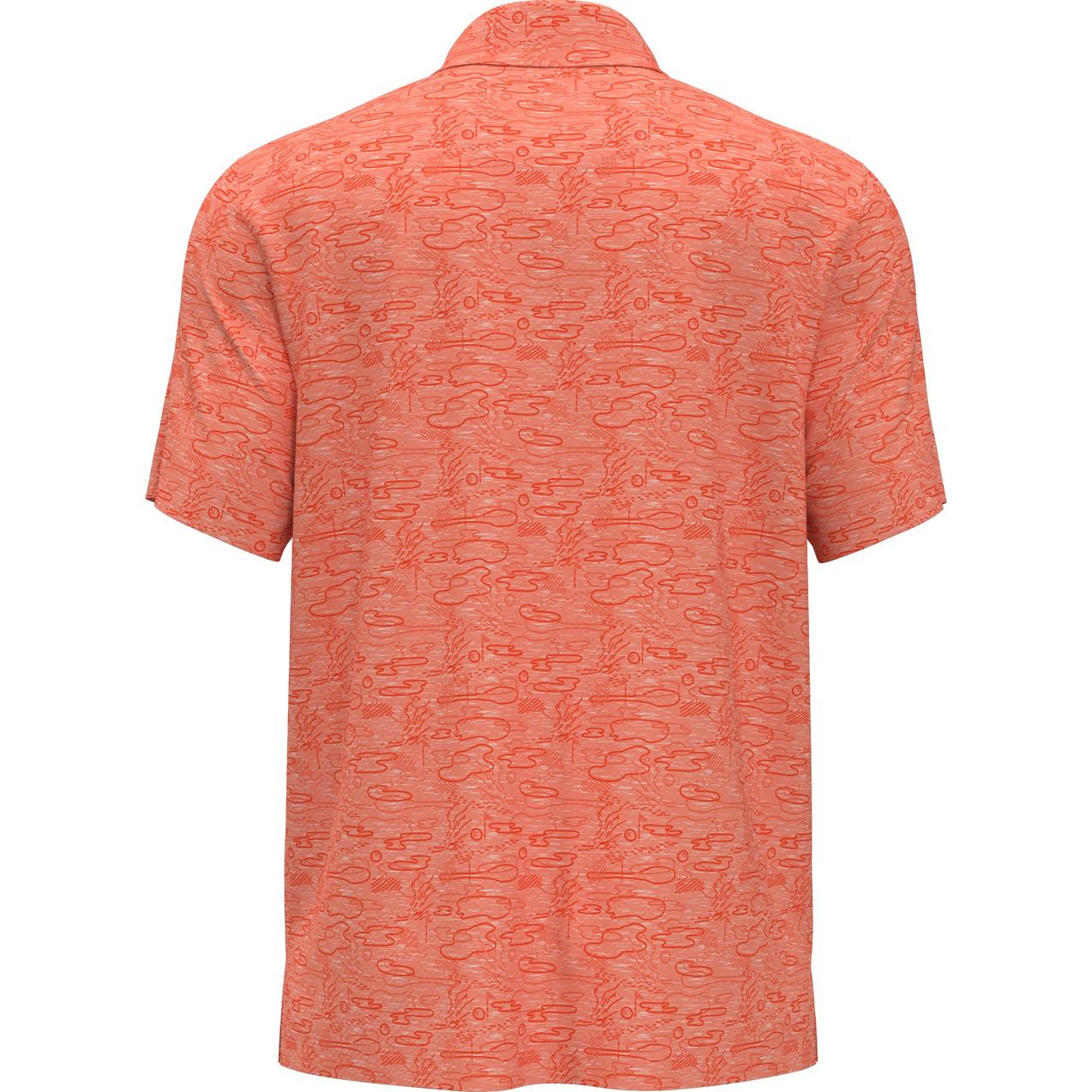 Men's Heather Linear Print Short Sleeve Polo