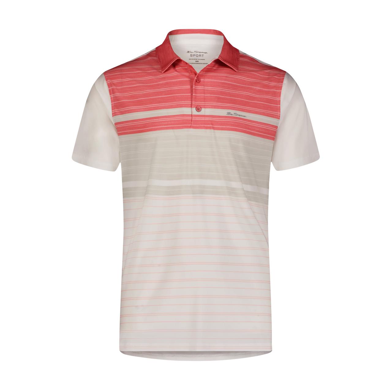 Men's Ombre Melange Stripe Short Sleeve Polo