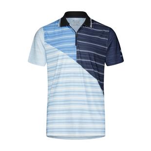 Men's Asymetrical Melange Short Sleeve Polo