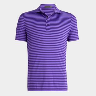 Men's Perforated Stripe Short Sleeve Polo