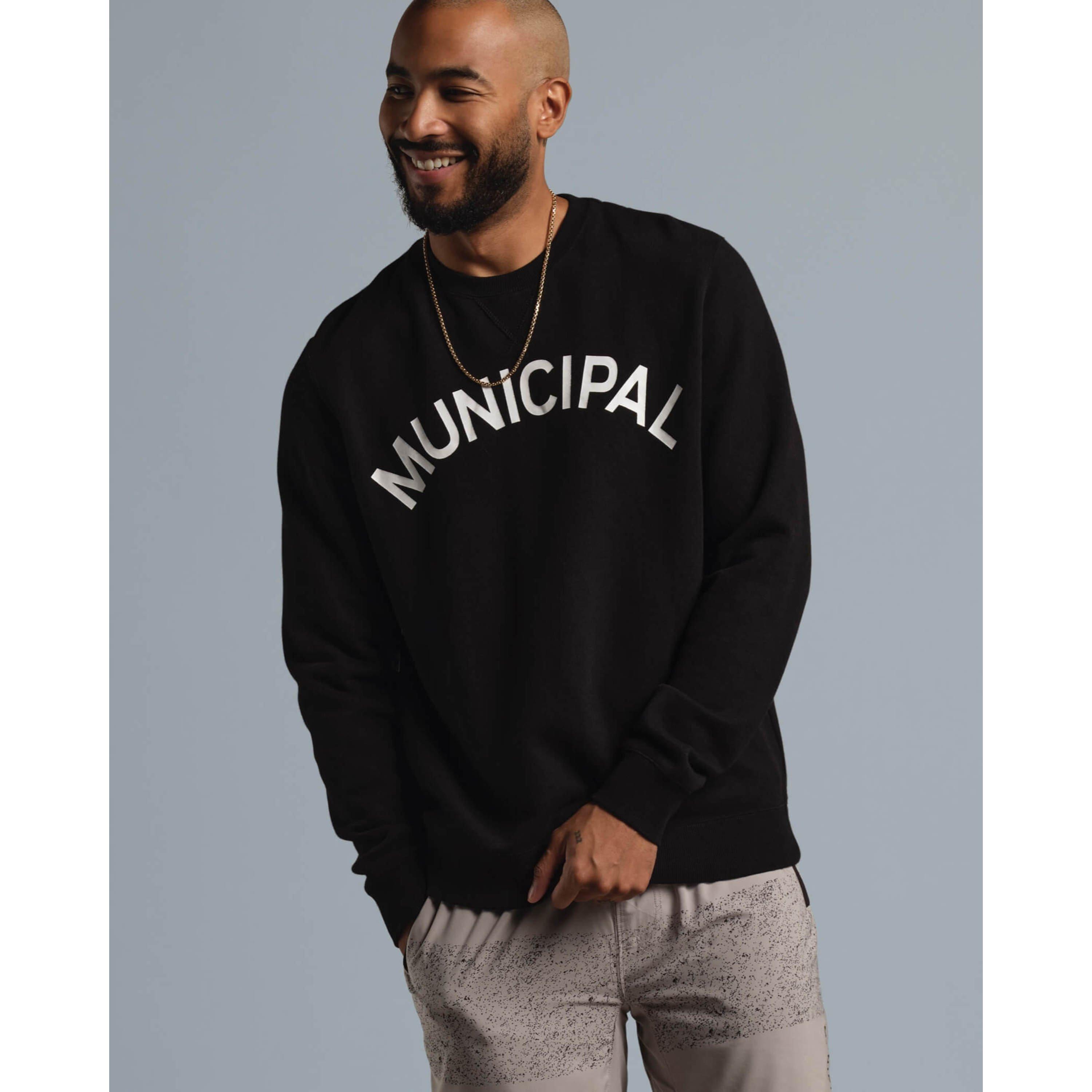 Municipal | Men's Origin Fleece Crew Sweatshirt, Black, Size Medium