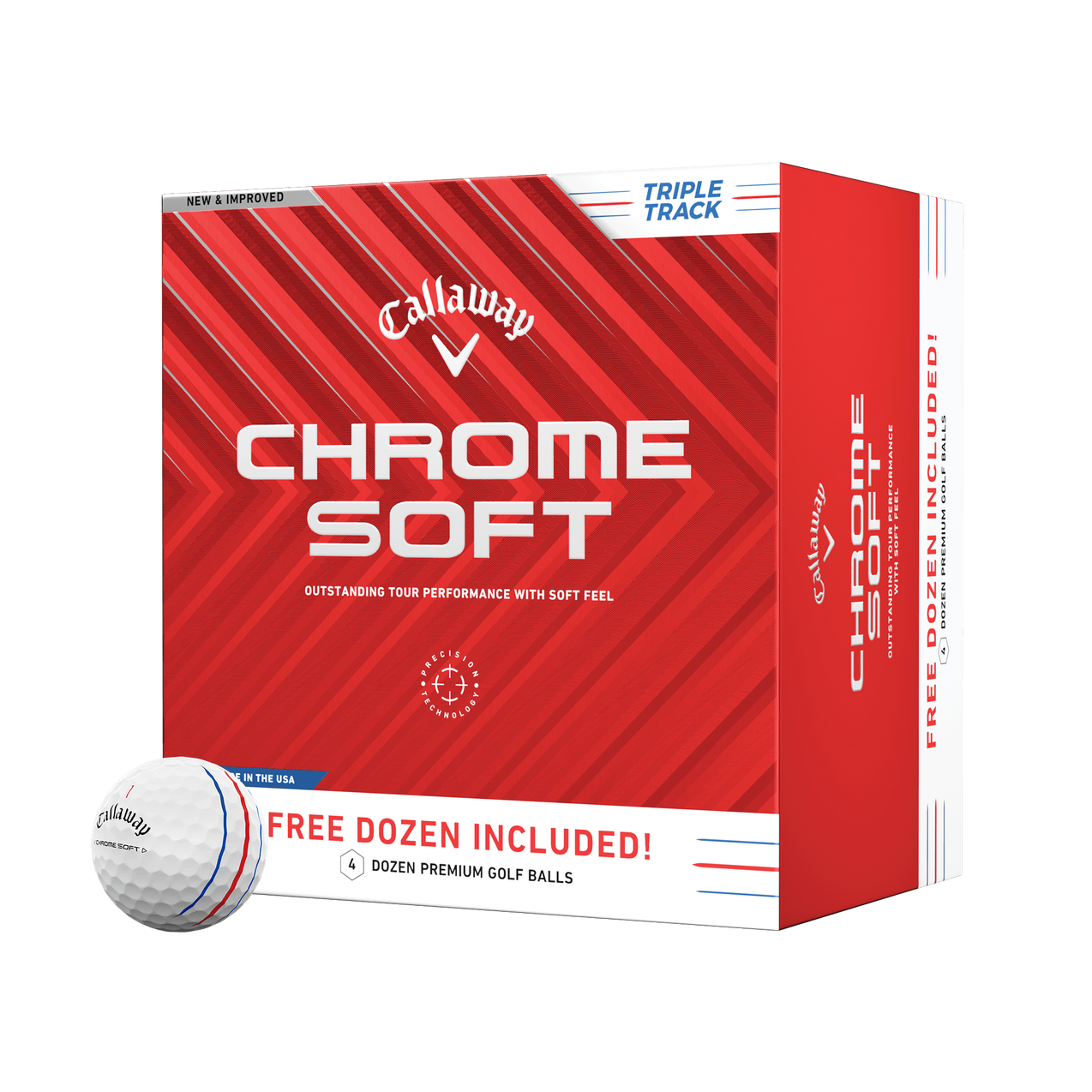 3+1 - Chrome Soft Triple Track Golf Balls