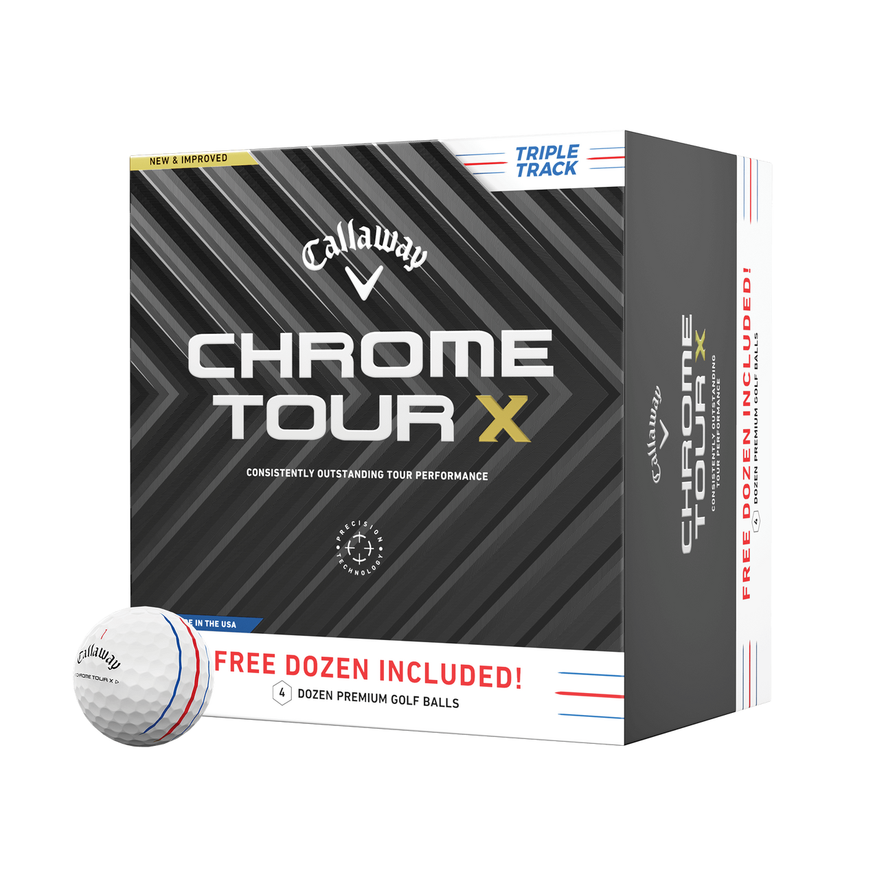 3+1 - Chrome Tour X Triple Track Golf Balls