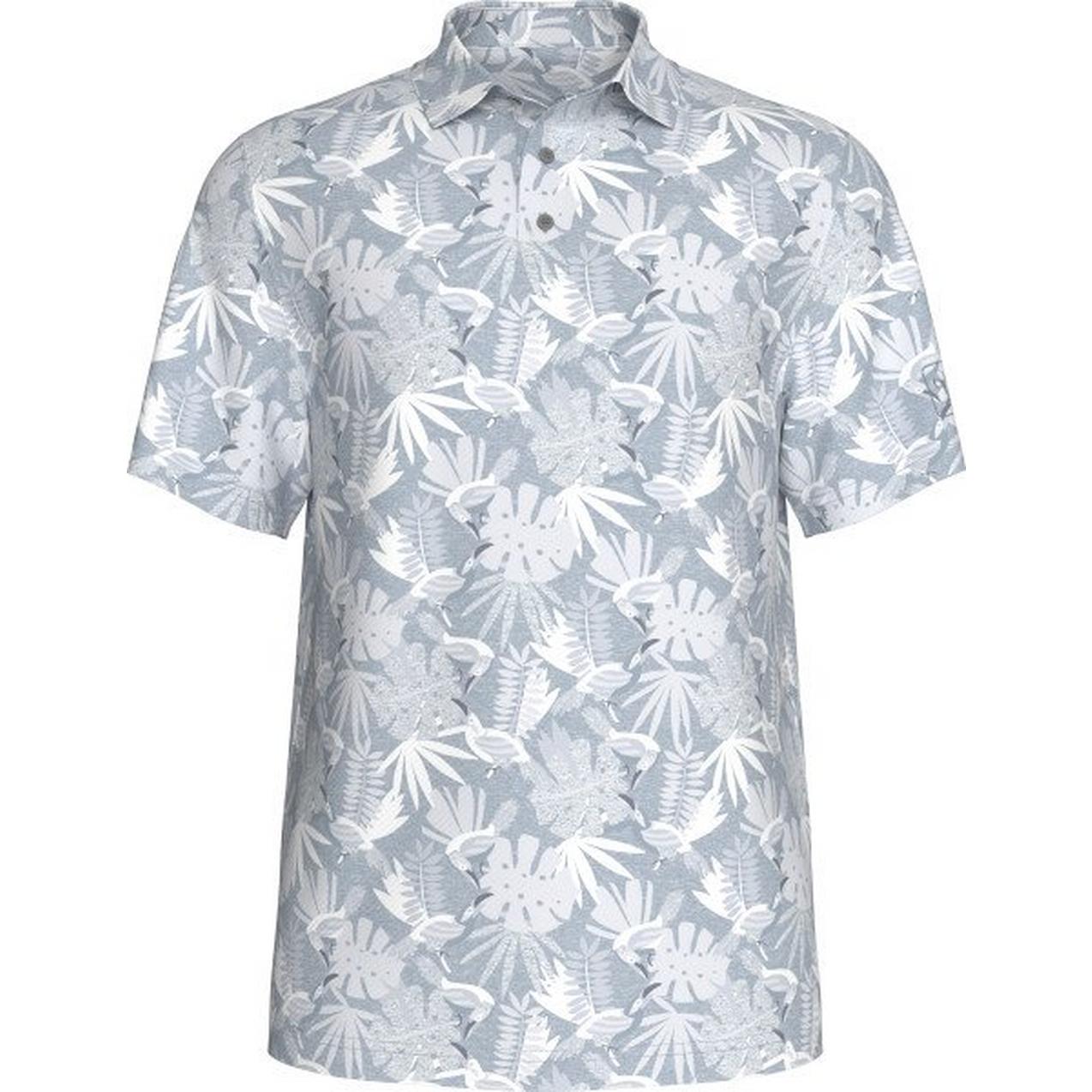 Men's Stencil Tropical Print Polo