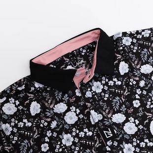 Men's Black Floral Short Sleeve Polo NORTH GOLF GEAR