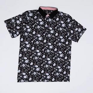 Men's Black Floral Short Sleeve Polo NORTH GOLF GEAR