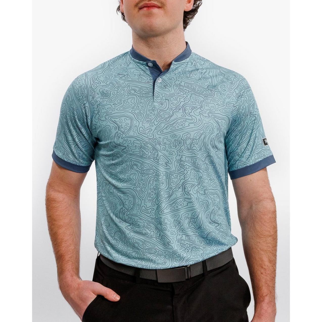 Men's Loon Lake Topographic Short Sleeve Polo