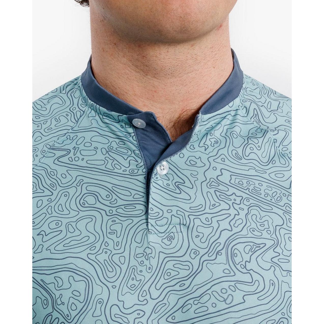 Men's Loon Lake Topographic Short Sleeve Polo