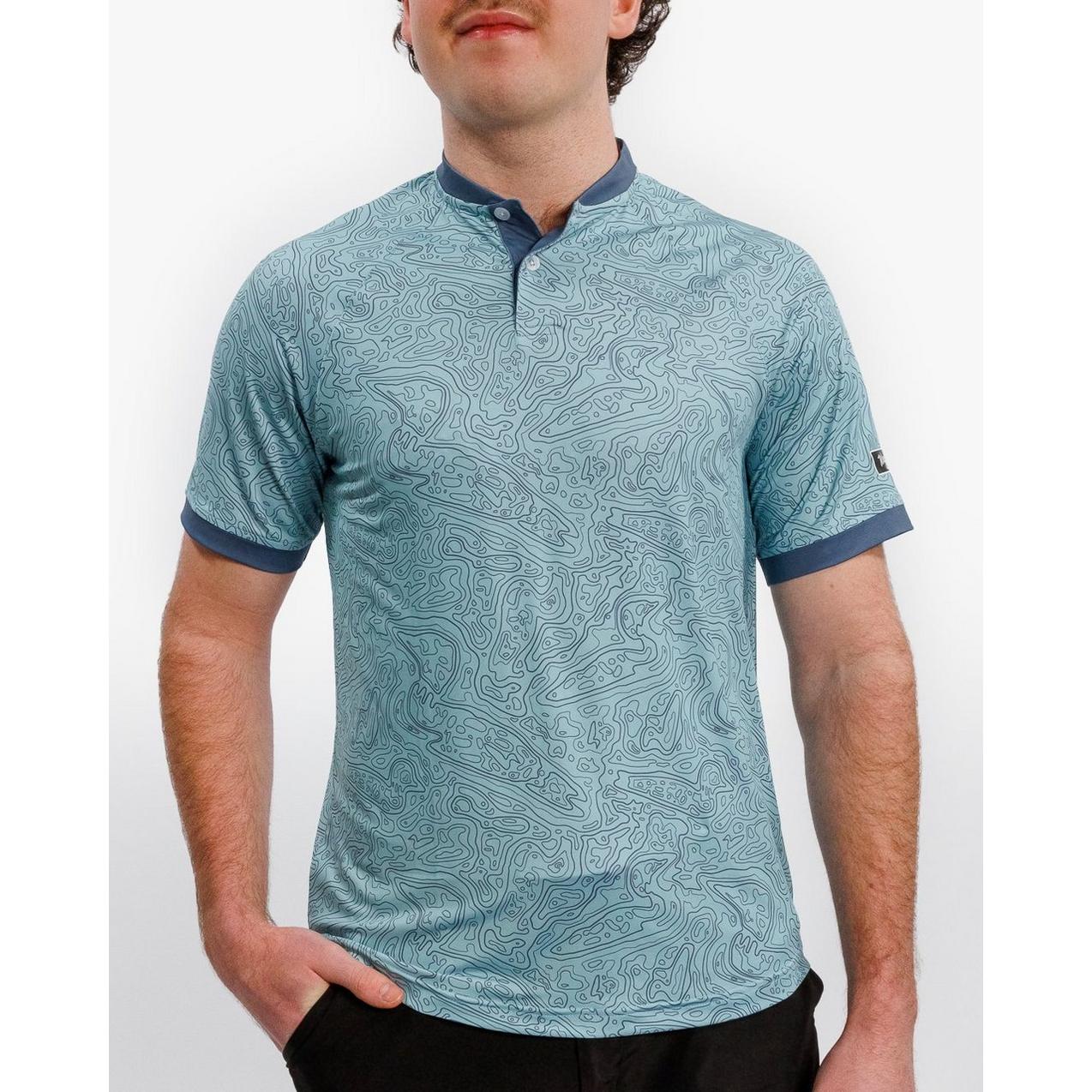 Men's Loon Lake Topographic Short Sleeve Polo