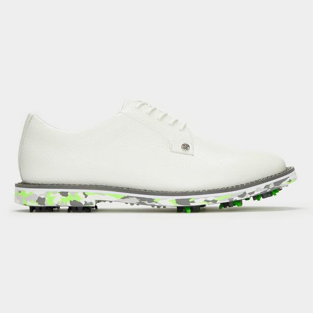 Chaussure Gallivanter G'Lock en cuir et à crampons pour hommes - Blanc et vert G/FORE