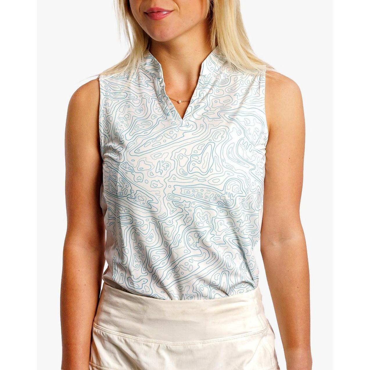 Women's Loon Lake Topographic Sleeveless Polo