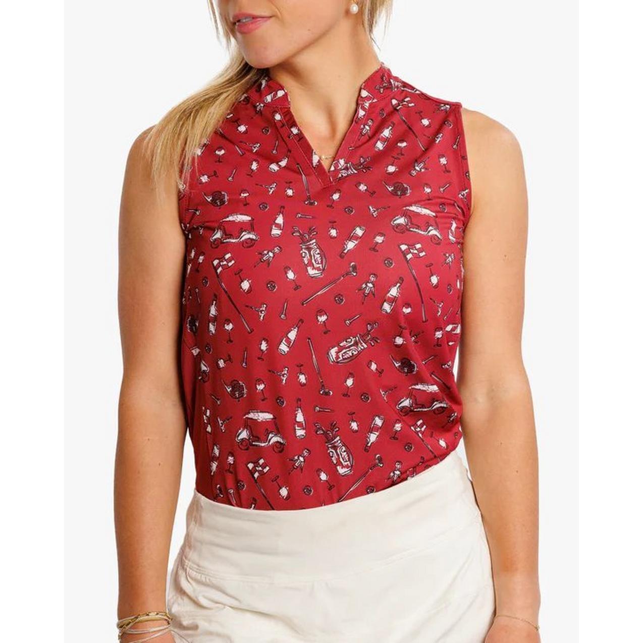 Women's Wine and Nine Sleeveless Polo