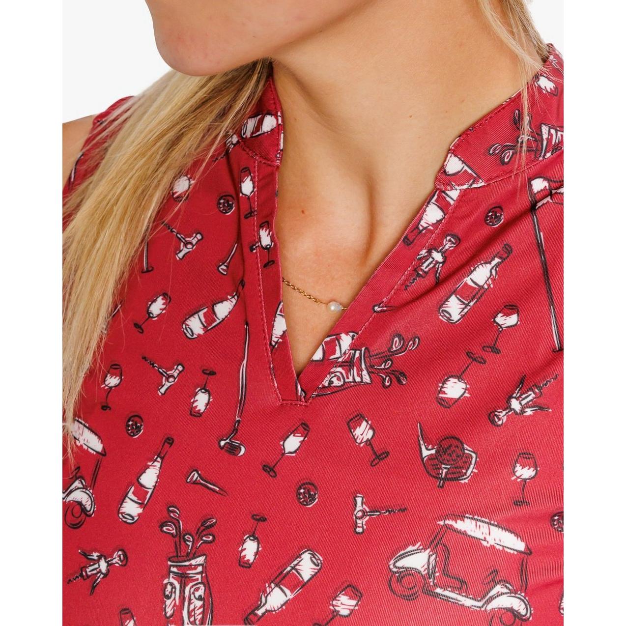 Women's Wine and Nine Sleeveless Polo