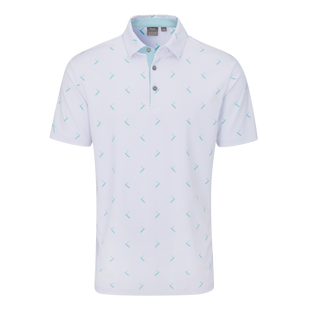 Men's Gold Putter Printed Short Sleeve Polo