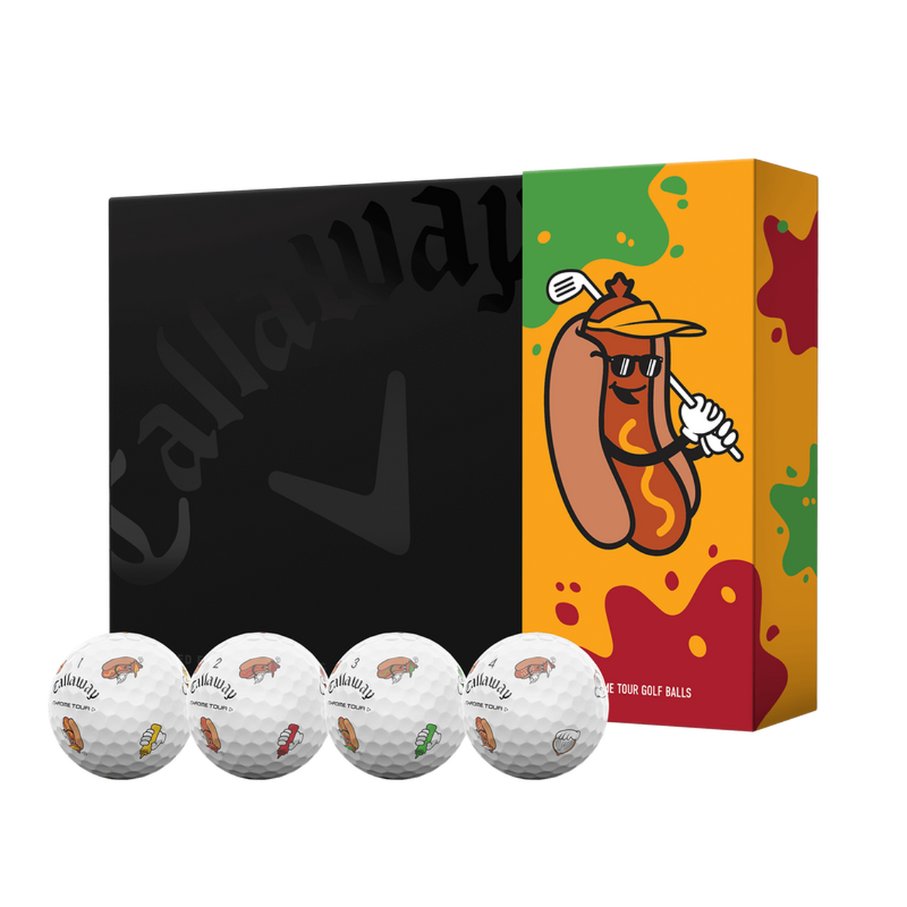 Chrome Tour Golf Balls - Hot Dogs