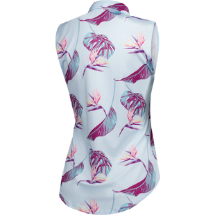 Women's Fiji Blue Sleeveless Polo FULL WEDGE