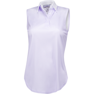 Women's Lavender Solid Sleeveless Polo