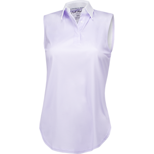 Women's Lavender Solid Sleeveless Polo FULL WEDGE