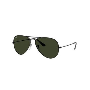Aviator Large Metal Polarized Sunglasses - Black/Green