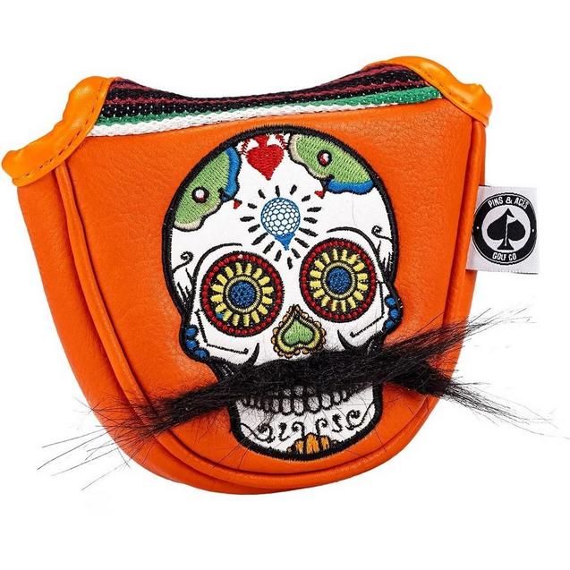 Mustache Sugar Skull Mallet Headcover PINS & ACES