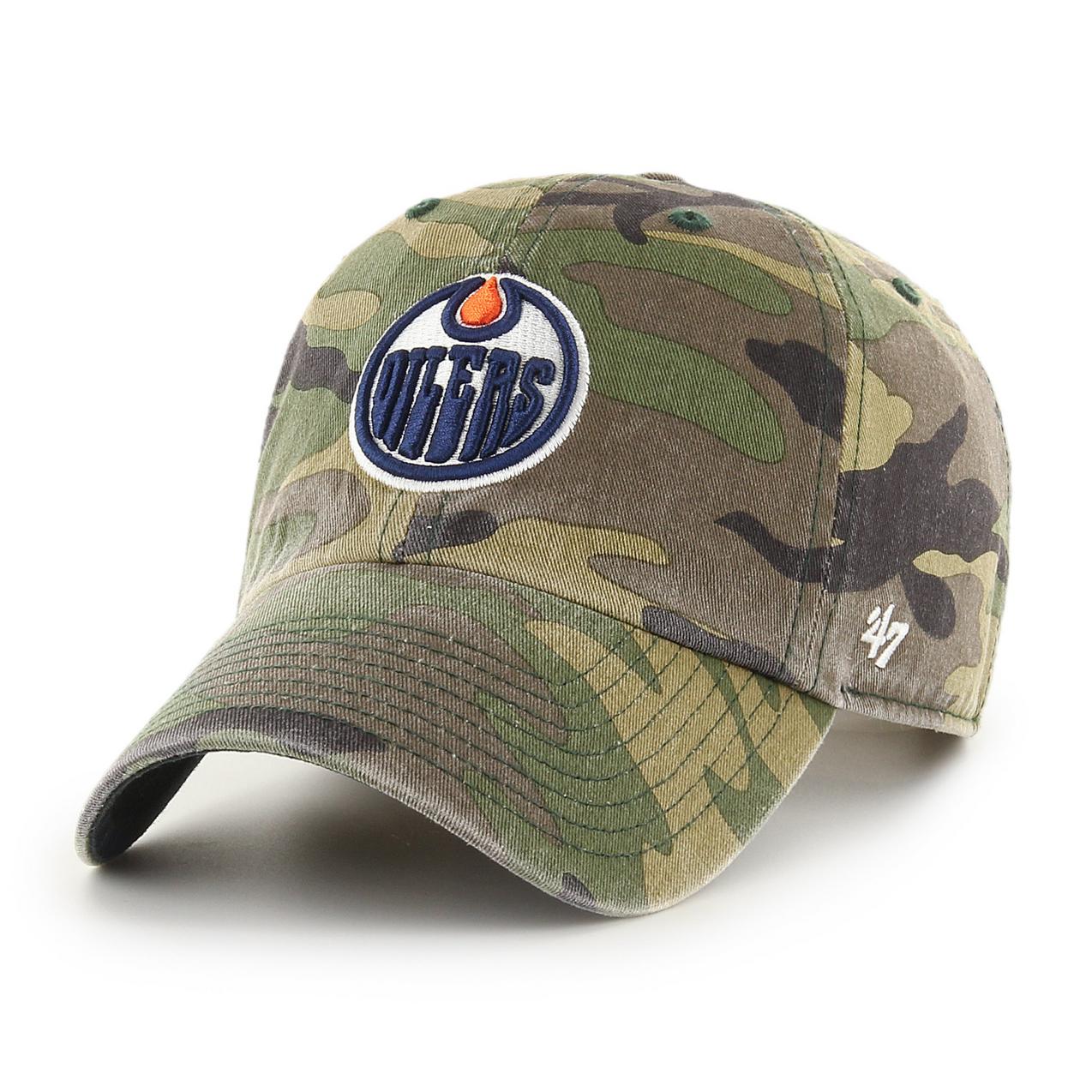 Men's Edmonton Oilers Camo 47 Clean Up Cap