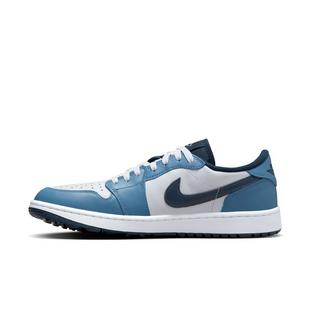 Chaussure Air Jordan 1 Low G sans crampons - Blanc et bleu