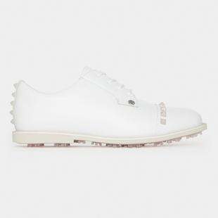 Women's Gallivanter Pebble Leather Stud Cap Toe Spikeless Golf Shoe - White/Pink G/FORE