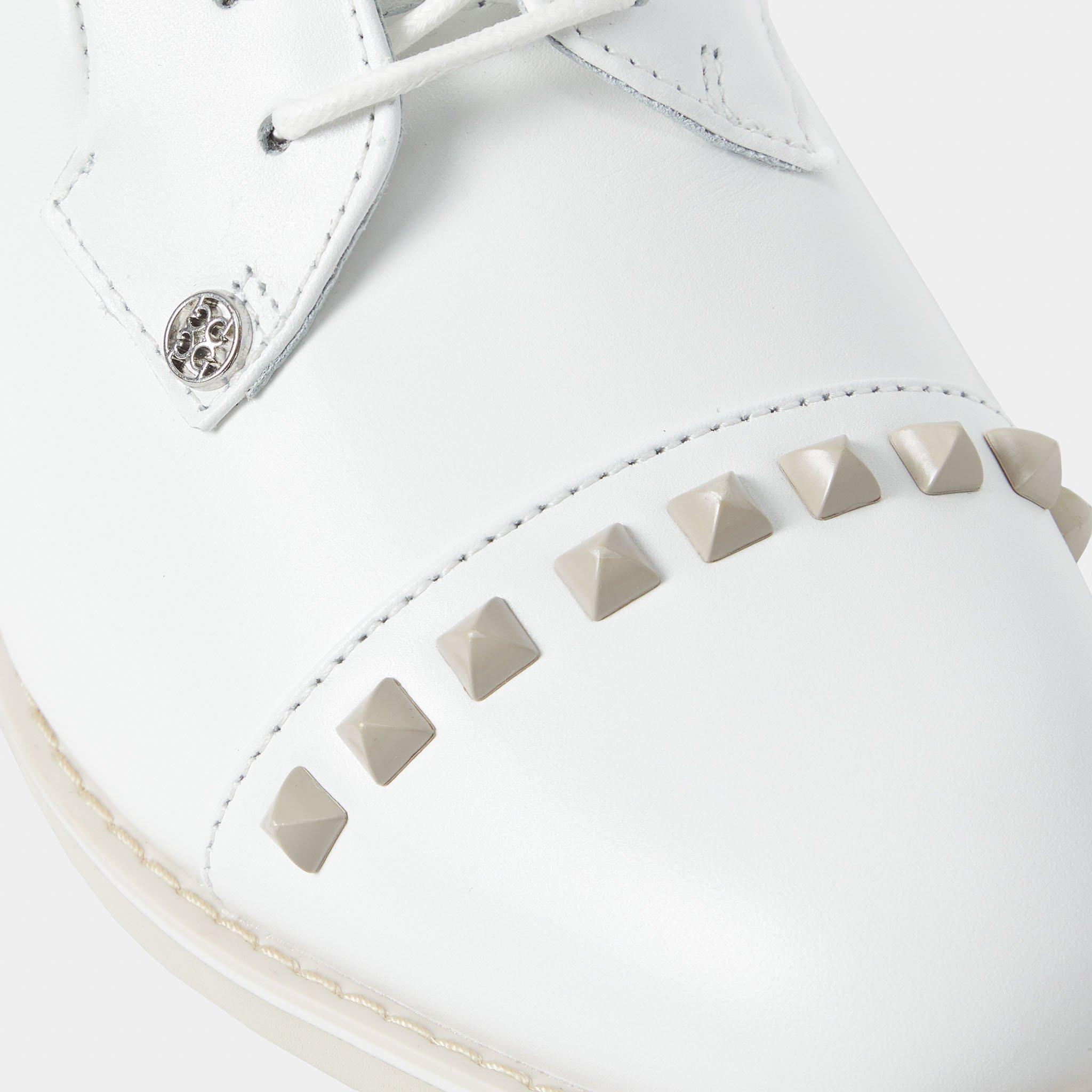 Women's Gallivanter Pebble Leather Stud Cap Toe Spikeless Golf Shoe - White/Pink