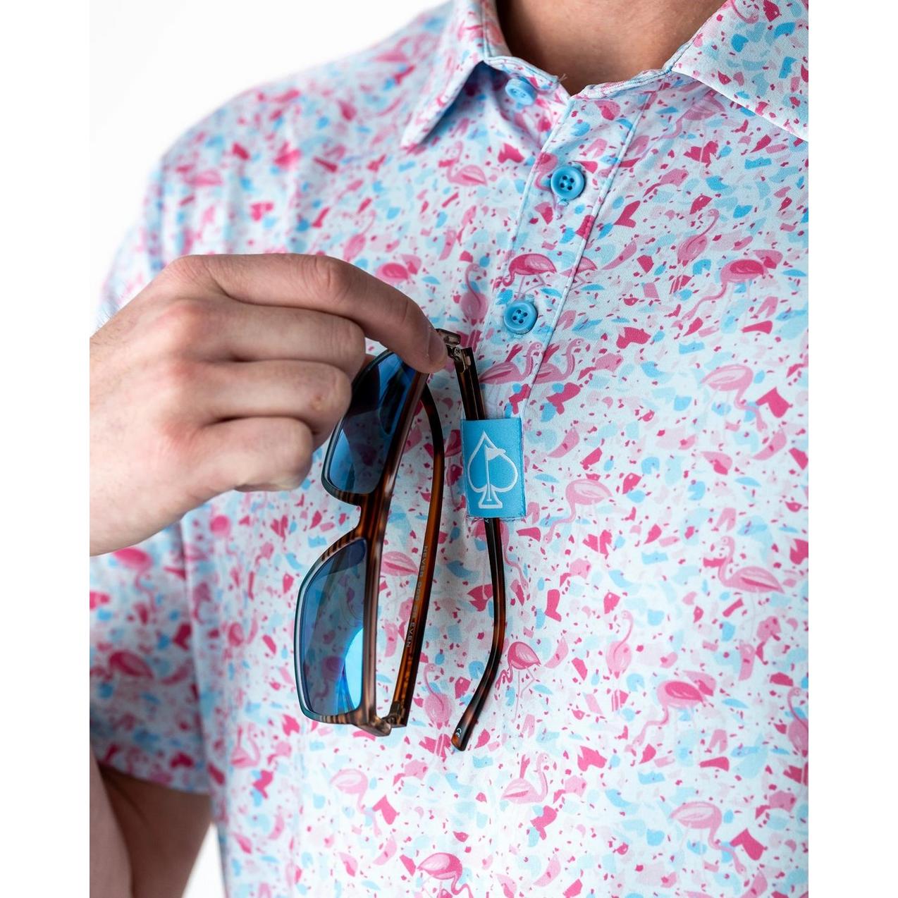 Men's Flamingo Shatter Short Sleeve Polo