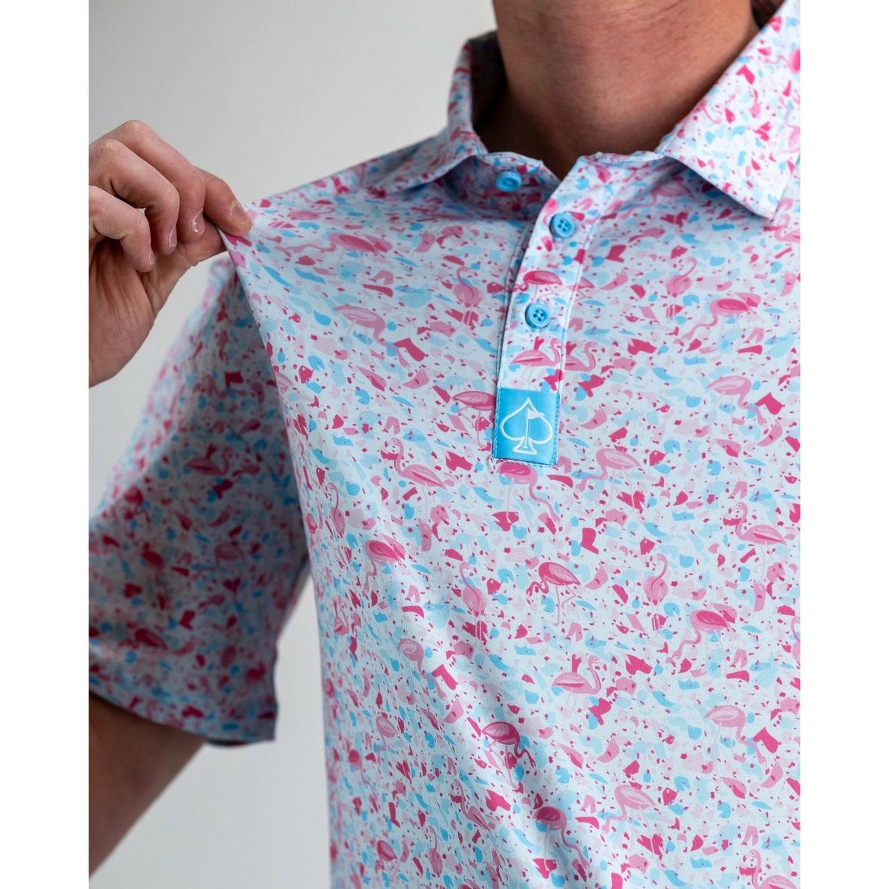 Men's Flamingo Shatter Short Sleeve Polo