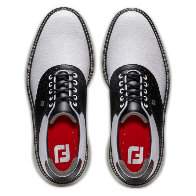 Footjoy Men s Traditions Spikeless Golf Shoe White Black