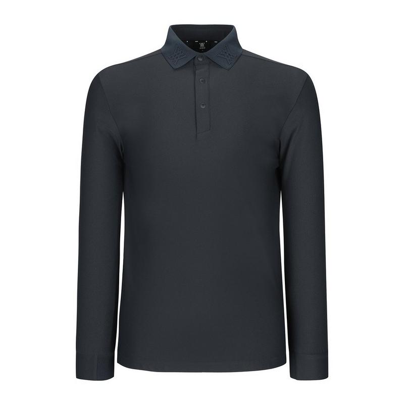 Men's Logo Collar Long Sleeve Polo