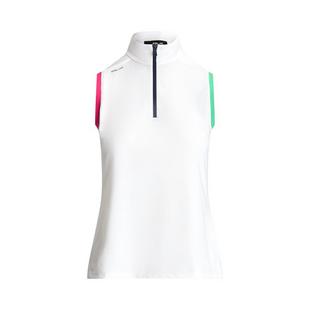 Polo tricolore Air Tech Pique sans manches et à glissière 1/4 pour femmes RLX