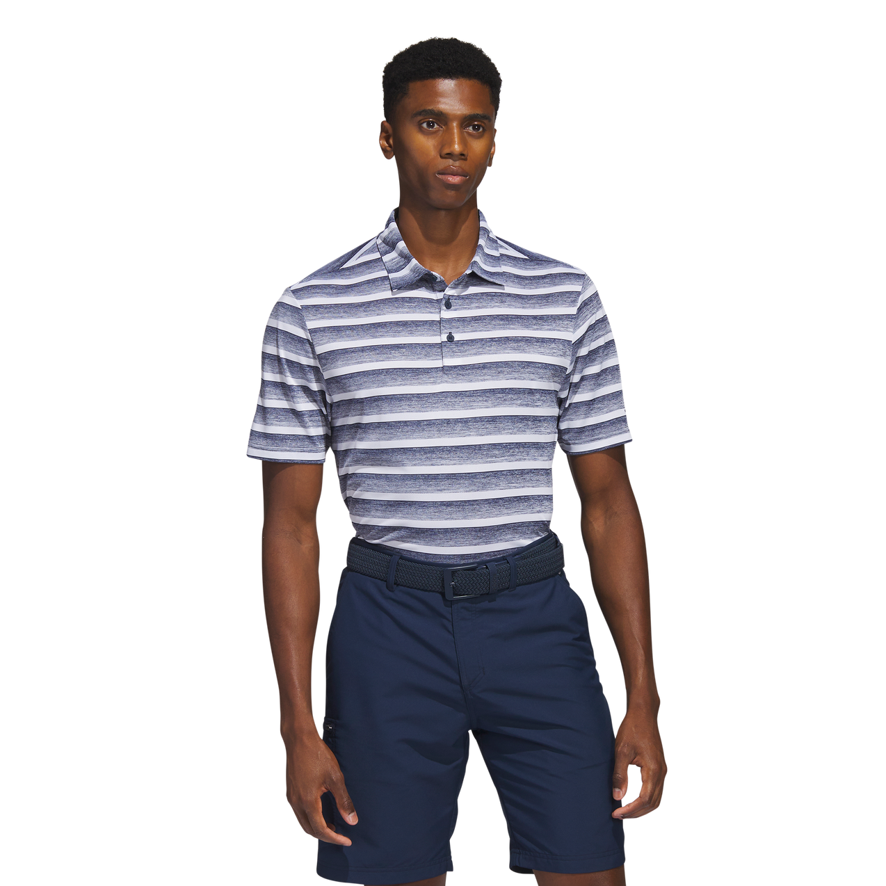 Men's 2 Colour Stripe Short Sleeve Polo