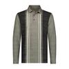 Men's Vertical Stripes Melange Long Sleeve Polo