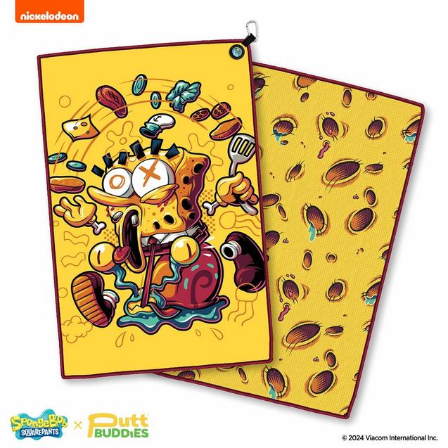 Spongebob Krusty Pants Magnetic Golf Towel w/ Ball Marker PUTT BUDDIES