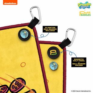 Spongebob Krusty Pants Magnetic Golf Towel w/ Ball Marker PUTT BUDDIES