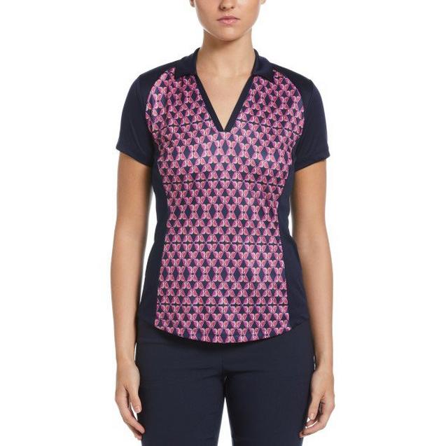 Women's Birdie Geo Print Short Sleeve Polo PGA TOUR