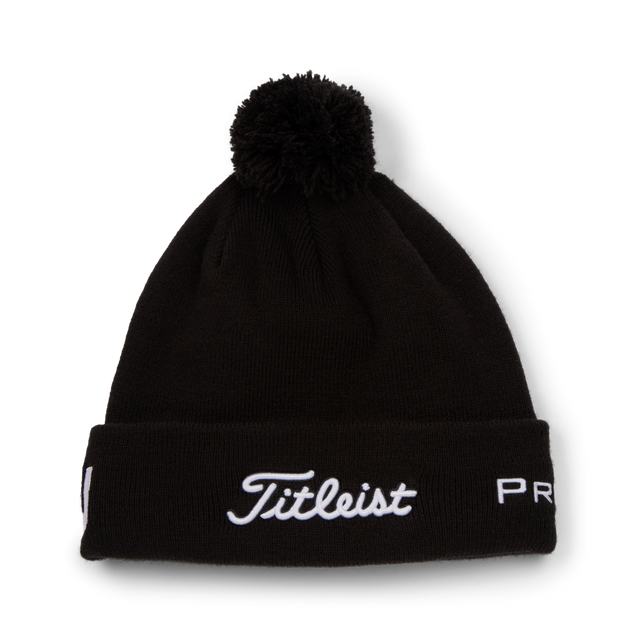Men s Tour Pom Pom Beanie TITLEIST Hats Men s BLACK WHITE Golf Town Limited