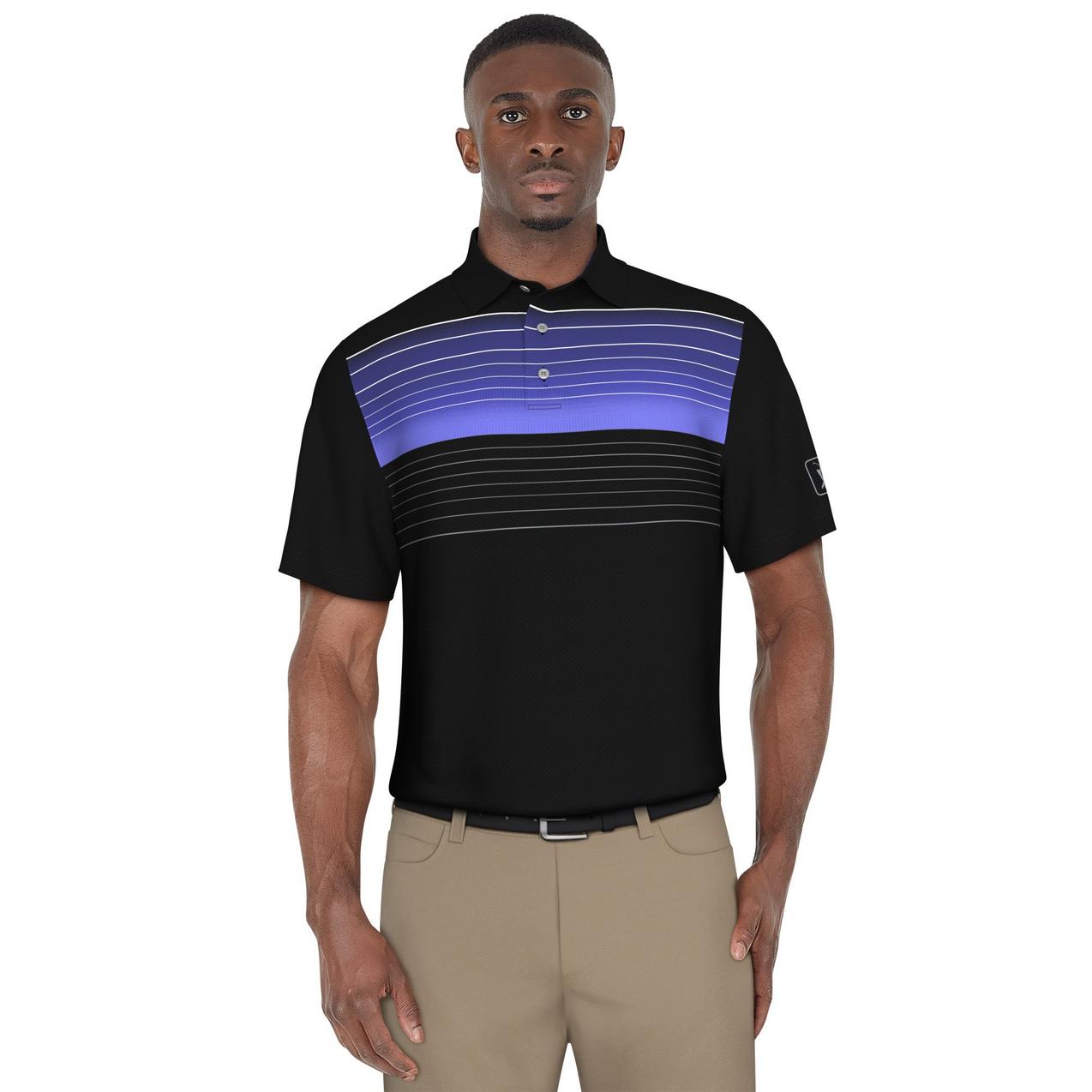 Men's Fine Line Energy Chest Print Short Sleeve Polo