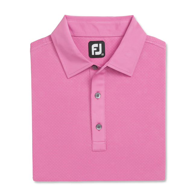 Men's Jacquard Dot Lisle Short Sleeve Polo